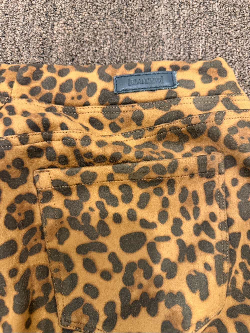 Leopard Print Flare Jeans in Mustard Brown - Picture 8 of 8